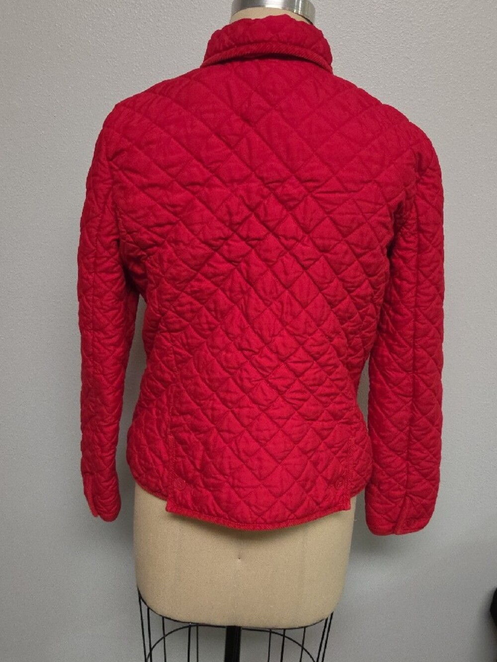Chaps Quilted Red Button-Front Puffer Jacket - Picture 2 of 5